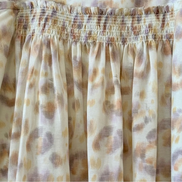 Ann Taylor| Light & Flowy Cream/Purple Pleated Lined Mini-Skirt Sz 10 - Picture 4 of 5